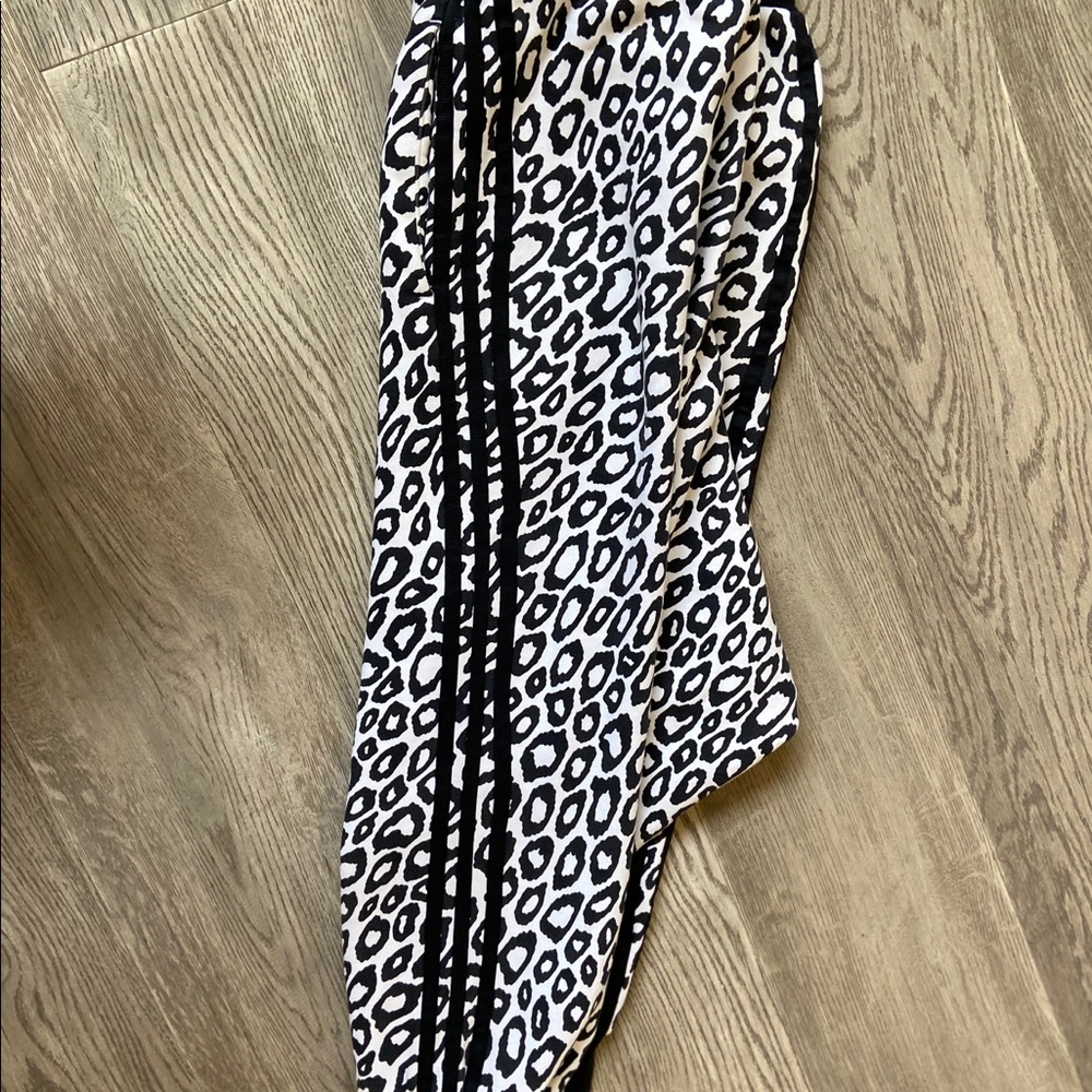 Jeremy Scott x Adidas Black and White Leopard Track Joggers - Picture 10 of 11